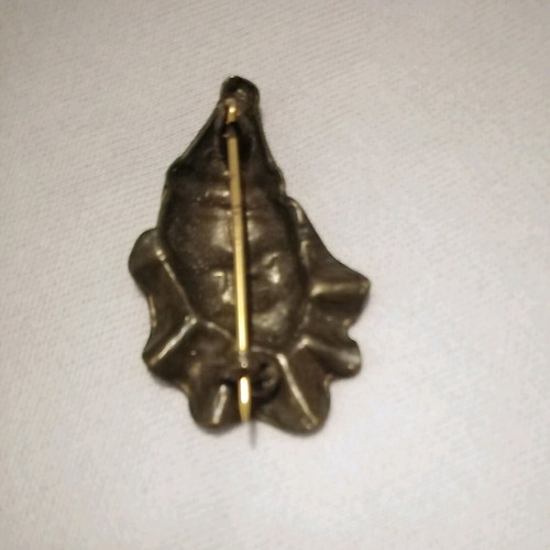 Antique handmade metal pin like new multicolored