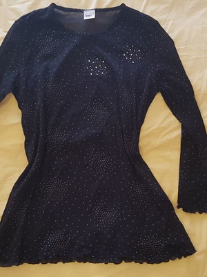 See through μπλούζα με strass μεταχειρισμένη, μέγεθος Small/Medium, Jenny