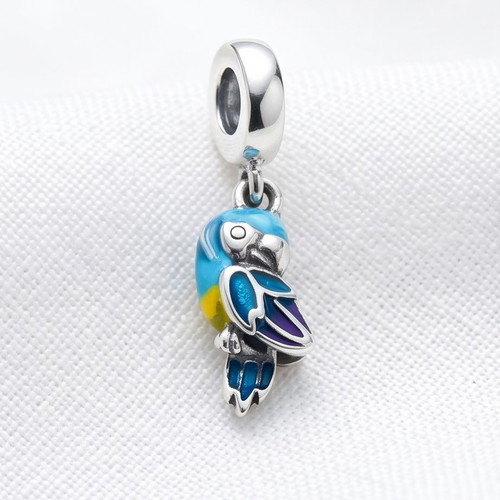 Pandora Jungle Paradise Parrot Charm S925 ALE new, multicolor silver