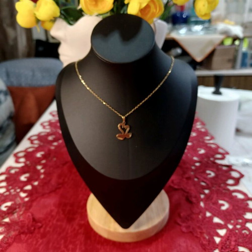 Jewelry set with swan gold color stainless steel new