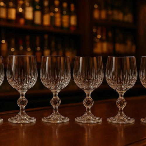 Bohemia Vintage Crystal Wine Glasses set of 6 like new