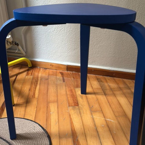 Ikea blue wooden table used with small scratches