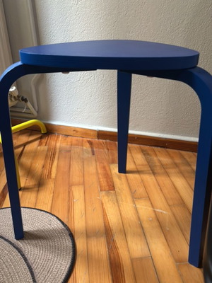 Ikea blue wooden table used with small scratches