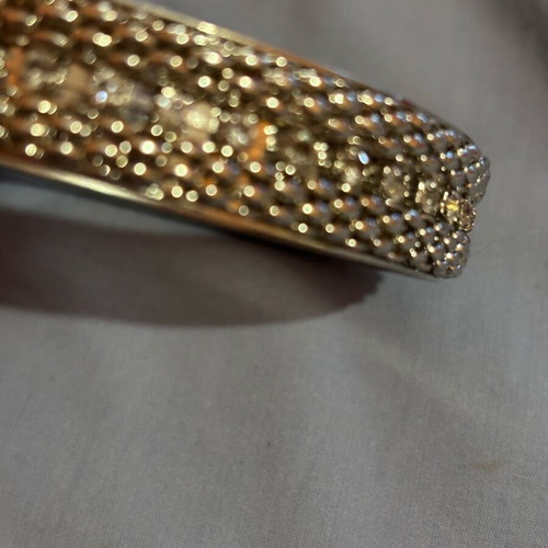 Gianniotiko bracelet like new, steel with rhinestones silver