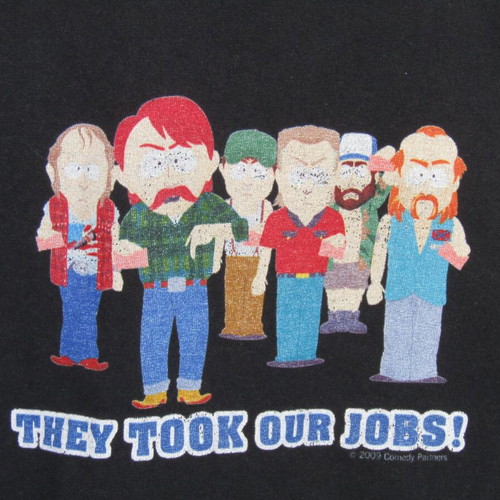 Tshirt South Park They Took Our Jobs! used, authentic 2004, Hanes, black, size M