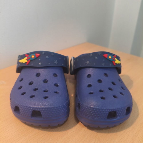 Crocs children's sandals navy blue with rocket design new