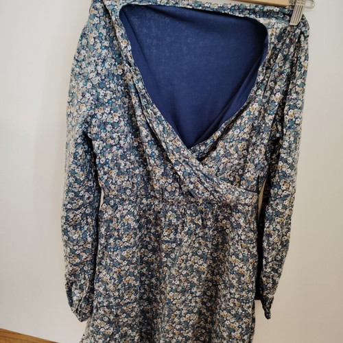Sisley floral dress for girl used, size 146 cm, blue multicolor