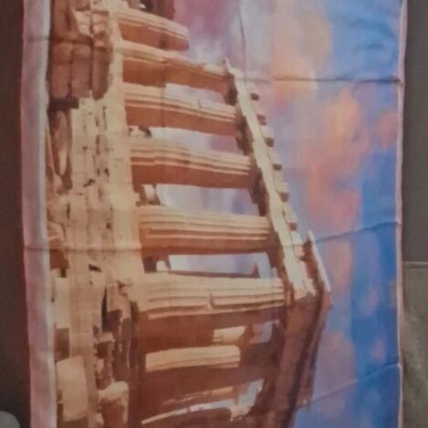 Acropolis satin scarf souvenir new, 175×85 cm