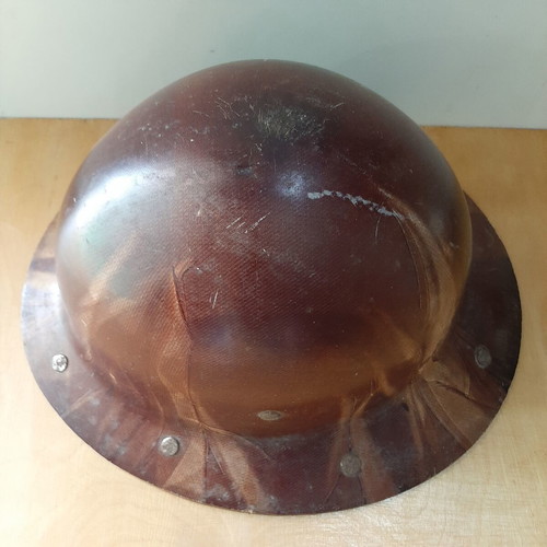 Firefighter helmet used, 1950-70s Eastern Bloc Skullgard full brim
