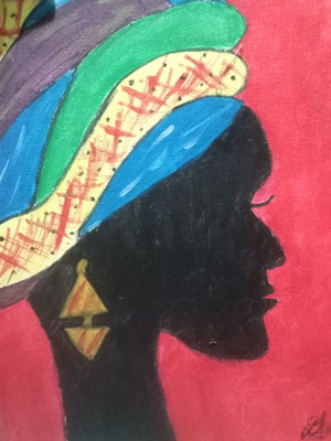 Размисъл - Маслена картина Подматрачна рамка. подпис