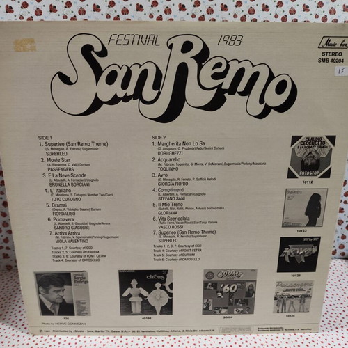 San Remo 1983 vinyl record used, pop