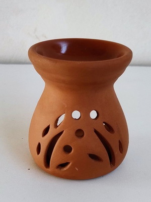 Terracotta aroma burner for essential oils and wax melts, 8cm
