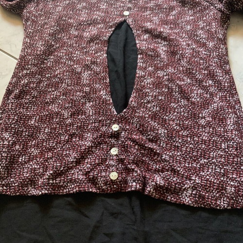 Blouse like new, multicolored with black transparency at back, size S