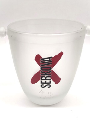 Serkova Vodka promotional glass ice bucket used