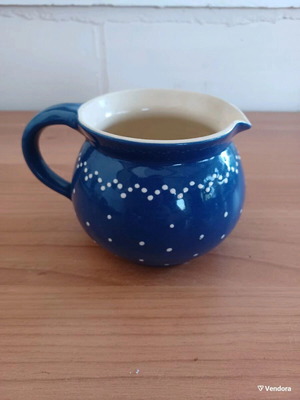 Royal blue polka dot carafe jug
