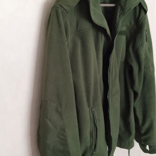 Fleece military jacket used, olive color