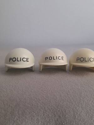 Playmobil police helmets used, 1970s, set of 3