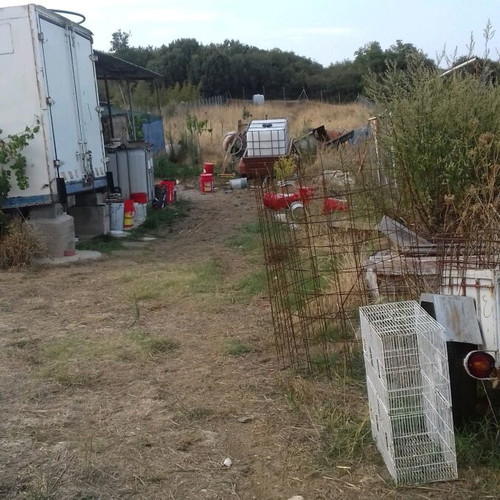 Agricultural land fenced 1.5 stremma with two container warehouses in Hortiatis
