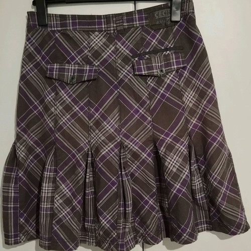 Cecil plaid skirt m/l used with gift gray-purple top