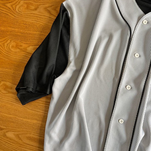 ASOS Design Baseball Jersey Shirt 2XL, grey and black mesh