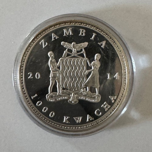 Zambia 1000 Kwacha 2014 Proof Coin African Wildlife Leopard