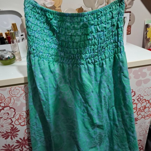 Strapless dress like new, blue and green, size S