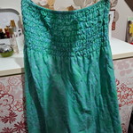 Strapless dress like new, blue and green, size S