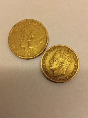 Spanish copper coins like new, set of 2 pieces