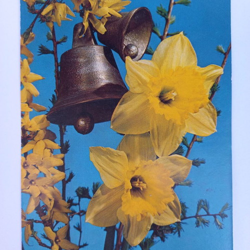 Set of 5 vintage Easter postcards new, 70's decade