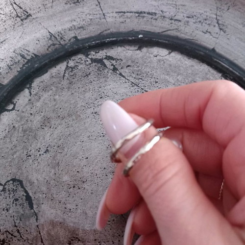 Silver gold-plated ring with 3 pearls new