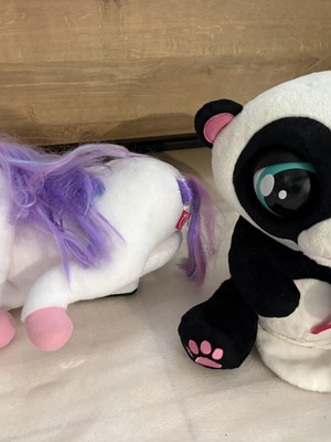 Unicorn and panda interactive plush toy set with sounds