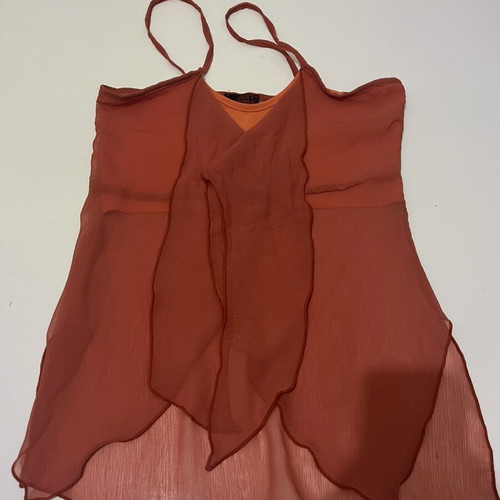 See-Through Crop Top with Straps new, orange, one size