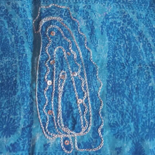 Cotton pareo like new, blue with beautiful patterns