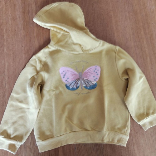 H&M sweatshirt for girl 5-6 years used, yellow, size 110-116 cm