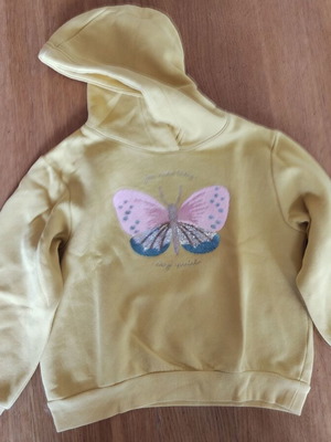 H&M sweatshirt for girl 5-6 years used, yellow, size 110-116 cm