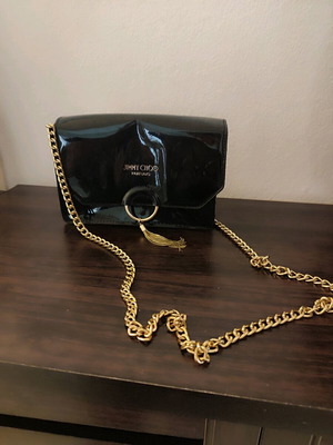 Τσάντα Jimmy Choo χιαστί μαύρη και χρυσαφί σαν καινούργια