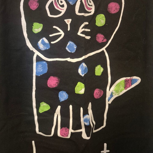 Zara collectible blouse new with painting, black, size S
