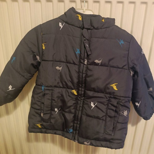 Boys jacket 12-18 months like new, dark blue with skier print