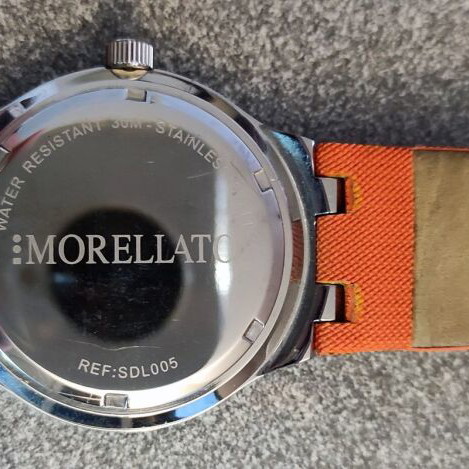 Morellato sport watch stainless steel silver/orange dial new