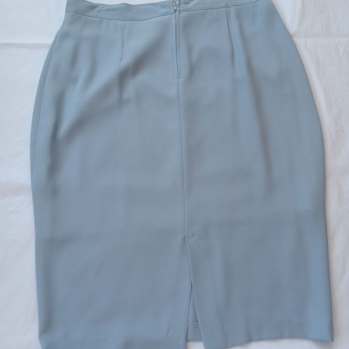 Gray-Blue suit like new with satin lapel collar and flap pockets