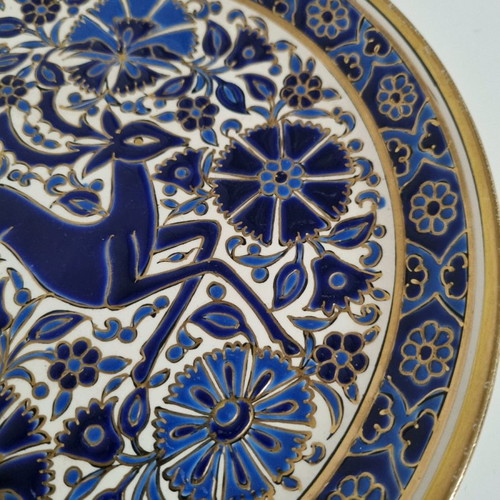 Ceramic plate G. Parperis used, handmade, diameter 24cm