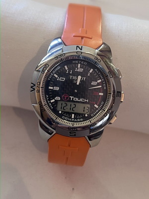 Tissot Touch watch like new, black, with box and papers