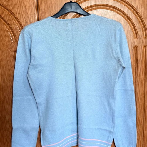 Private Member Pale Blue V-Neck Jumper size M like new