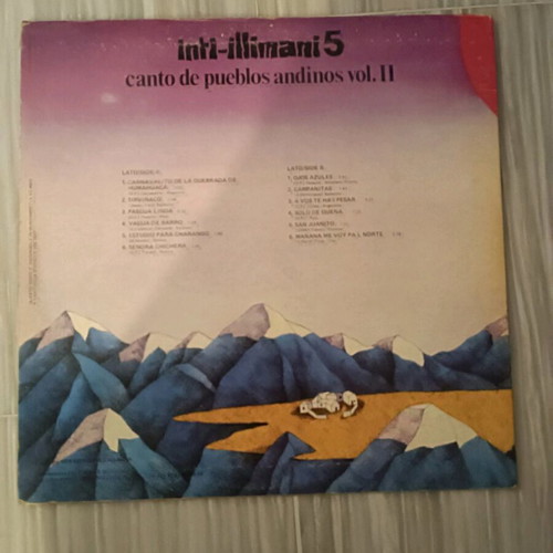 Imti-illimani 5 Canto de pueblos andinos vol. II vinyl record like new