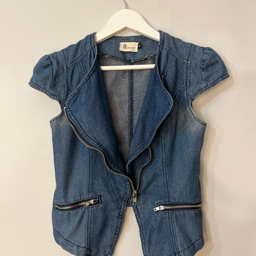 Denim vest used, size S, blue