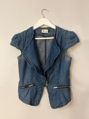 Denim vest used, size S, blue