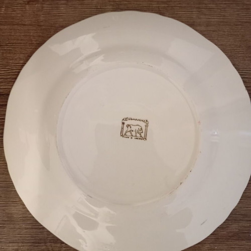 Vintage Keramikos porcelain decorative plate used with romantic design