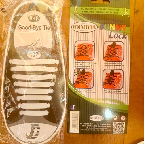 No-tie Elastic Shoelaces Set like new, various colors, pack of 6