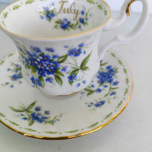 Royal Albert July Forget Me Not Coffee Cup and Saucer new