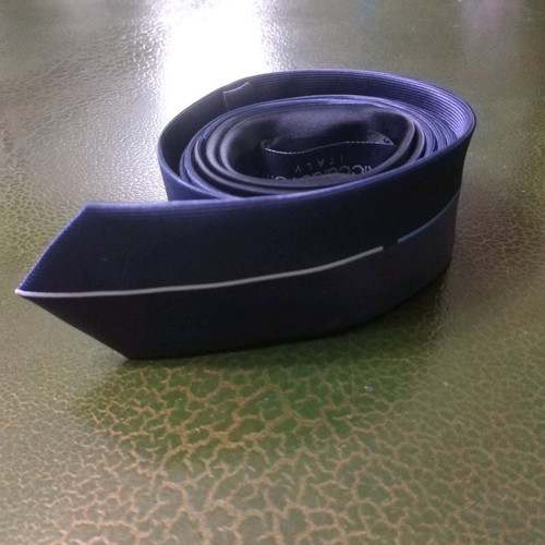 Men's silk tie new, two-tone blue